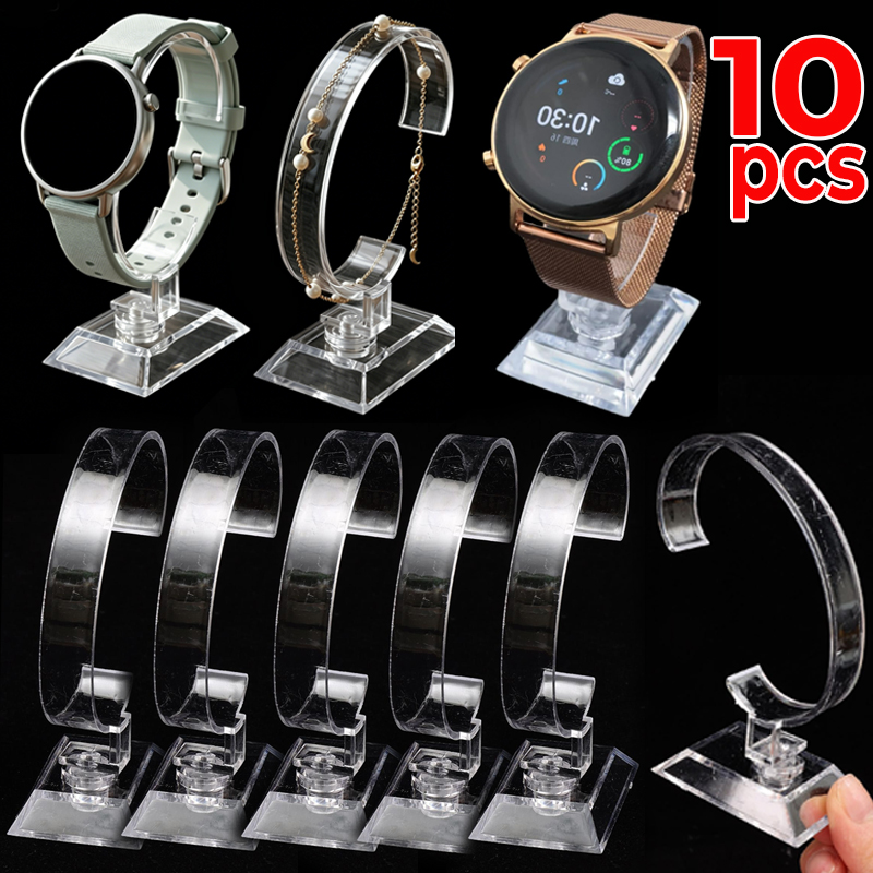Jewelry Stand Watches - 透明な時計ディスプレイスタンド C型アクリルホルダー カウンターショースタンド 腕時計ブレスレットディスプレイ ジュエリーホルダー ショーケース