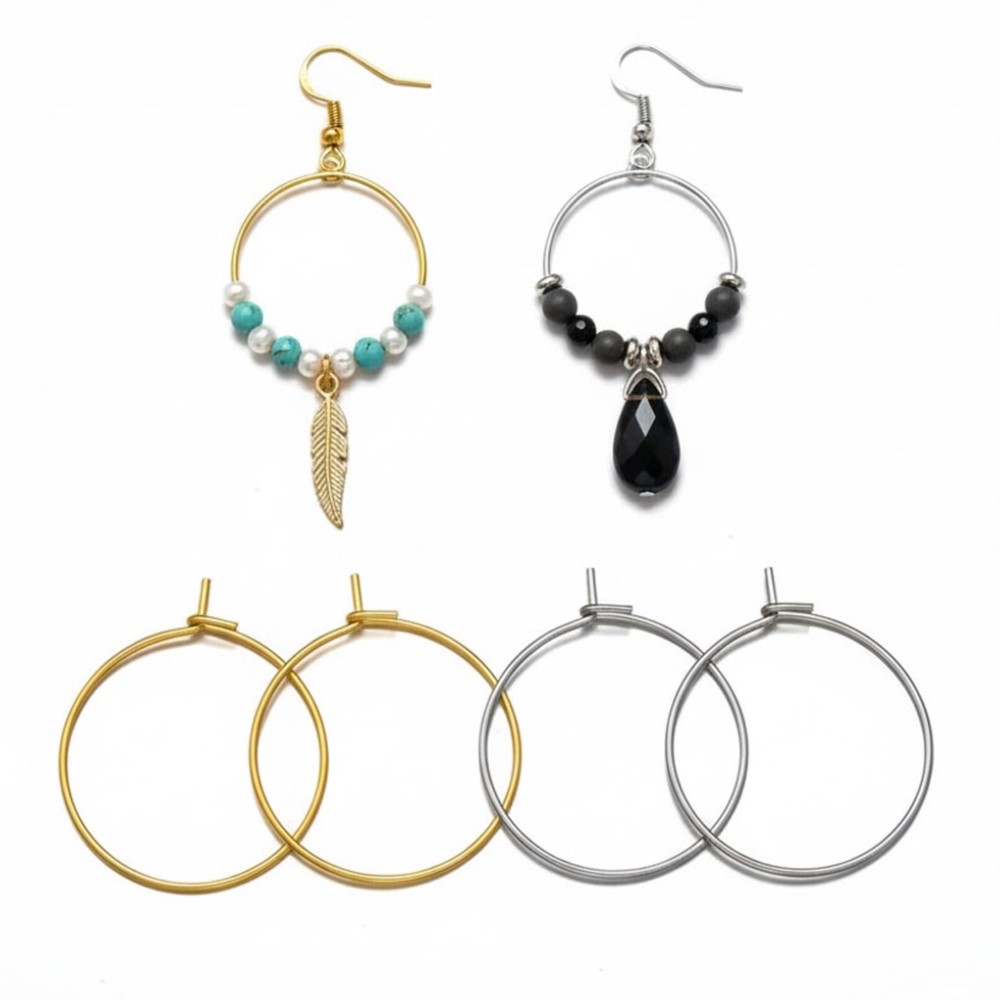 Hoop Earrings - 50個入り 316ステンレス鋼 15 20 30 40mm