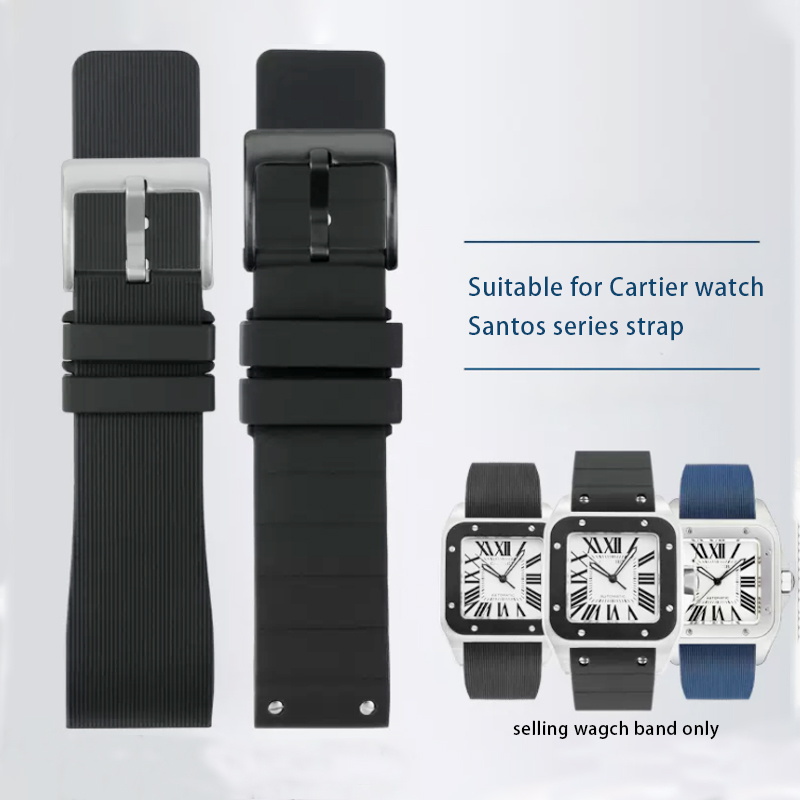 Cartier Watch Santos - 男性と女性のためのスマートウォッチストラップ,モデル100,シリーズ,ラバーストラップ,20〜23mm