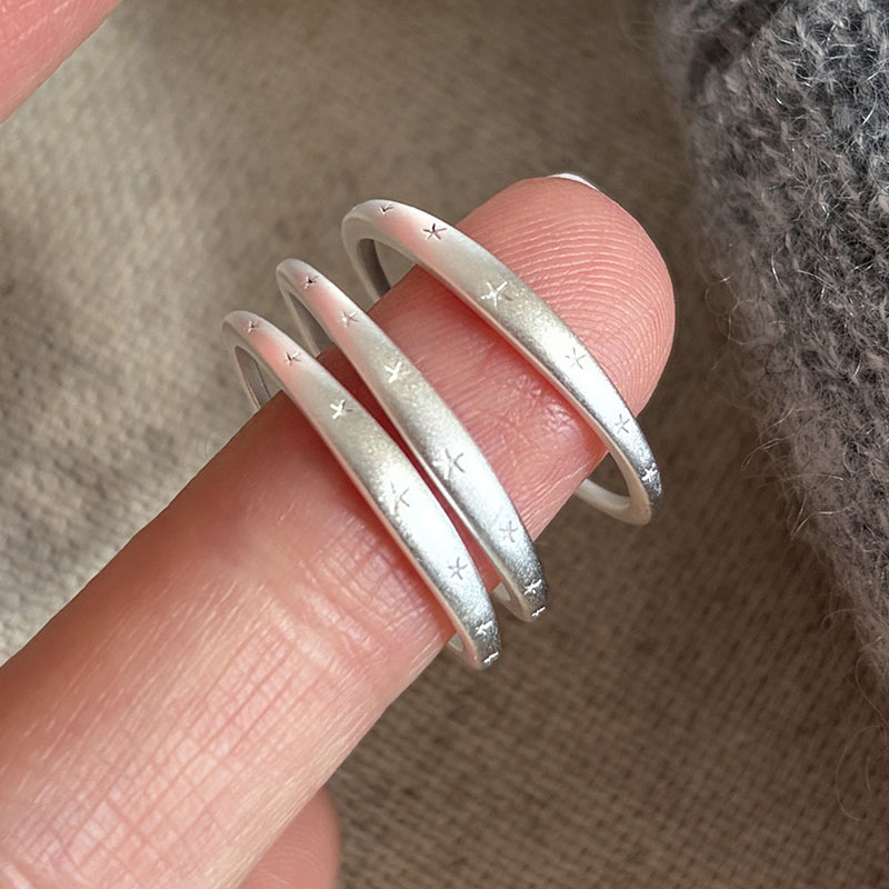 Statement Cocktail Ring - 925 スターリングシルバーリング女性用カップルミニマリストナロースパークリングスタージュエリー誕生日ギフトアレルギー防止