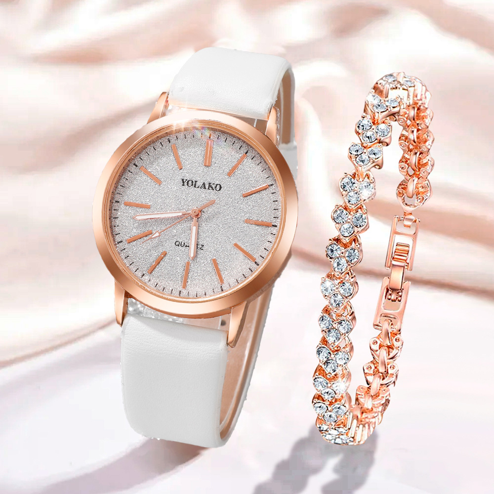 Jewelry Watch Making - ファッショナブルな2ピースクォーツ腕時計ジュエリーセット、彼女への普段使いに最適な多用途アクセサリーギフト