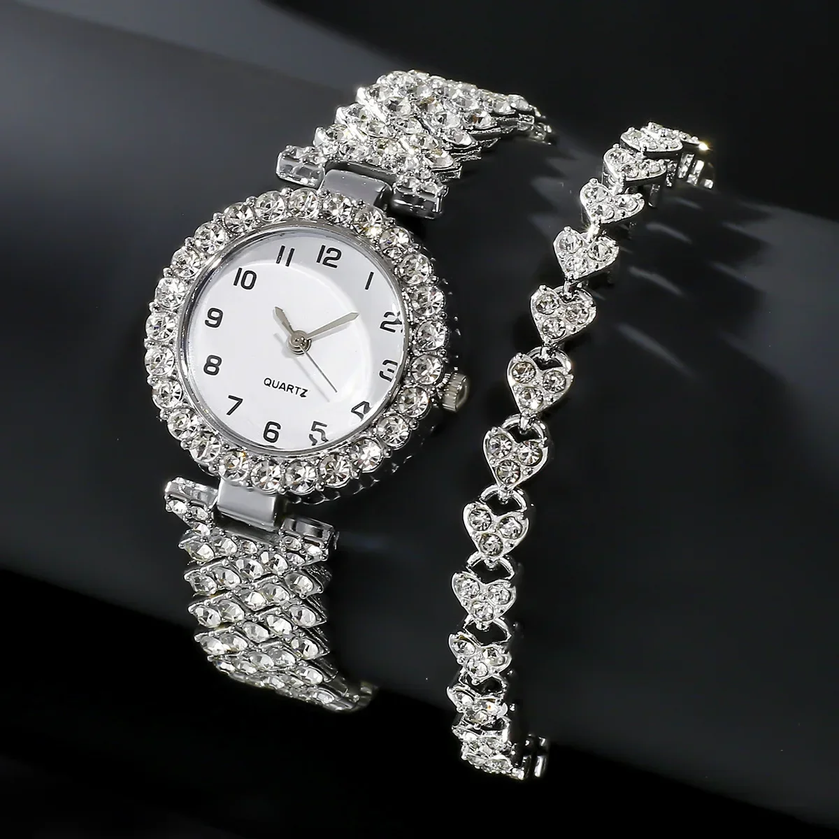 Jewelry Watch Making - 1 個/2 個高級ファッション女性腕時計セットシルバーストラップレディースクォーツ腕時計合金ブレスレット女性のためのジュエリーセット時計ギフト