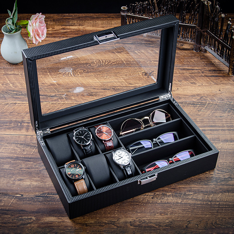 Best Jewelry Watches Women - 時計ボックスディスプレイキャビネットメガネ収納袋サングラス収納ボックスガラストップ男性と女性への最高のギフト