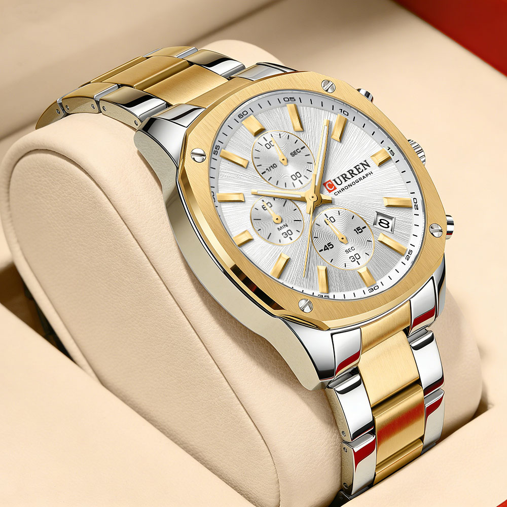 Jewellery Watch - CURREN モダンメンズ 42mm スポーツウォッチ - ステンレススチールバンド