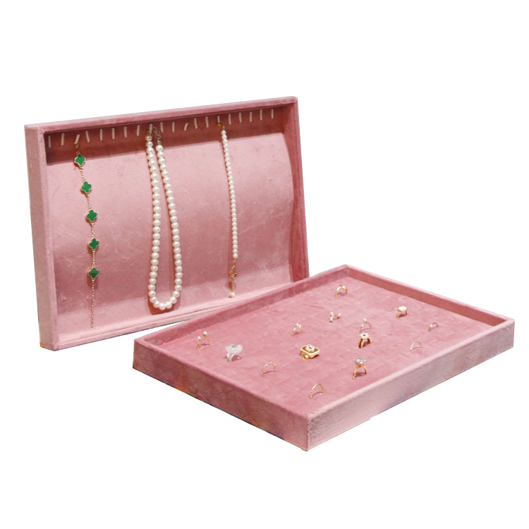 ピンクベルベットジュエリーディスプレイトレイ、大型35x24 - Jewelry And Watches Stores のレビューと価格