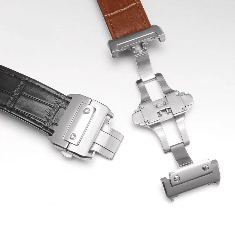 高品質な本革製腕時計バンド。カルティエ サントス用、20mm - Cartier Watch Santos のレビューと価格