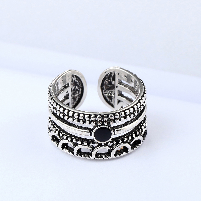 新しい925スターリングシルバー中空不規則調整可能リング女性 - Statement Cocktail Ring のレビューと価格
