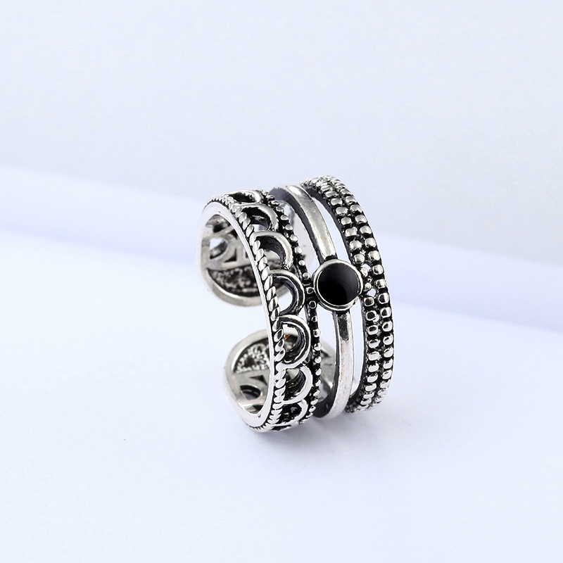 新しい925スターリングシルバー中空不規則調整可能リング女性 - Statement Cocktail Ring のレビューと価格