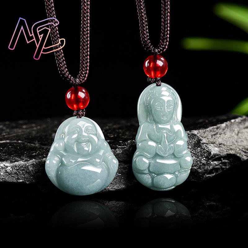ミャンマー翡翠観音仏ペンダントネックレスヴィンテージ天然宝石 - Jewelry & Watches Store のレビューと価格