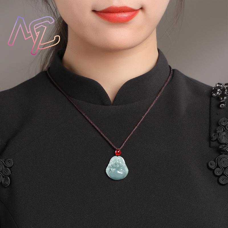 ミャンマー翡翠観音仏ペンダントネックレスヴィンテージ天然宝石 - Jewelry & Watches Store のレビューと価格