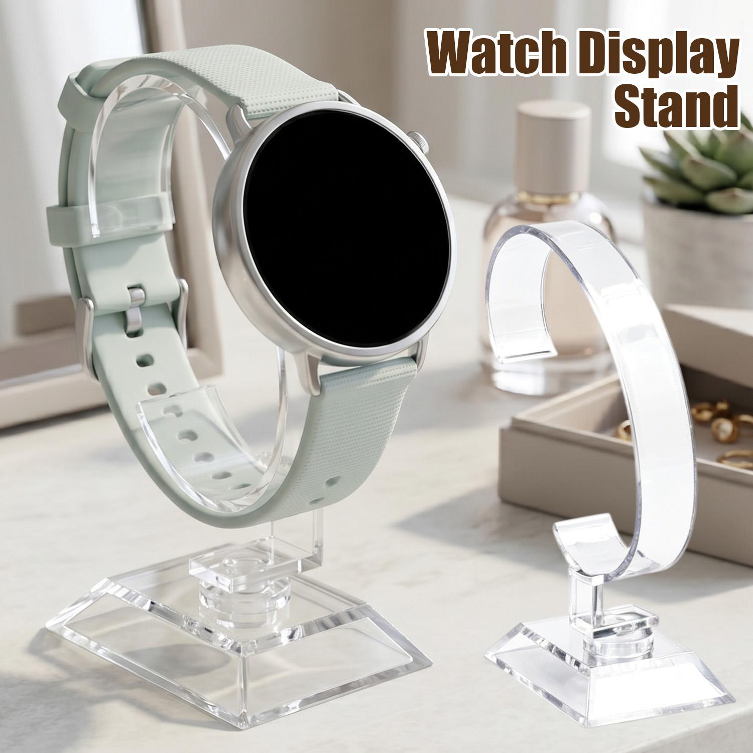 透明な時計ディスプレイスタンド C型アクリルホルダー カウン - Jewelry Stand Watches のレビューと価格