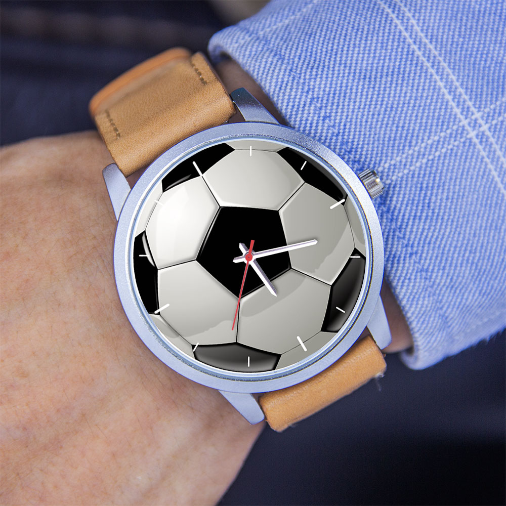 サッカー フットボール デザイン ファン シルバー メンズ腕 - Jewellery Watch のレビューと価格