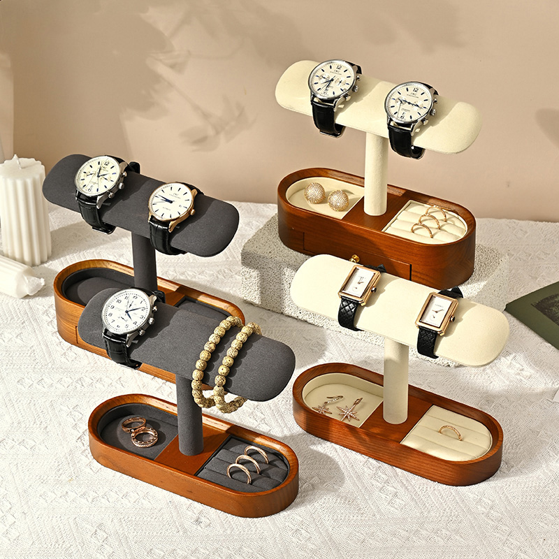 Oirlv 無垢材時計オーガナイザー棚 T バー時計ホルダー - Jewelry Stand Watches のレビューと価格