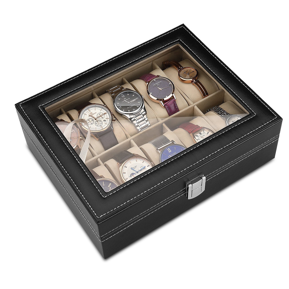 男性と女性のためのソフトピロー付き合成皮革ケース,ジュエリー - Best Jewelry Watches Women のレビューと価格