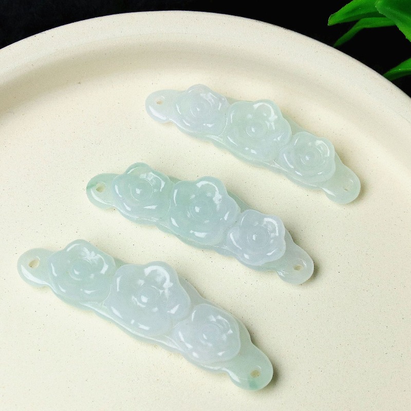 1pc 天然翡翠エメラルドフラワーハンドカード DIY アク - Jewelry & Watches Store のレビューと価格