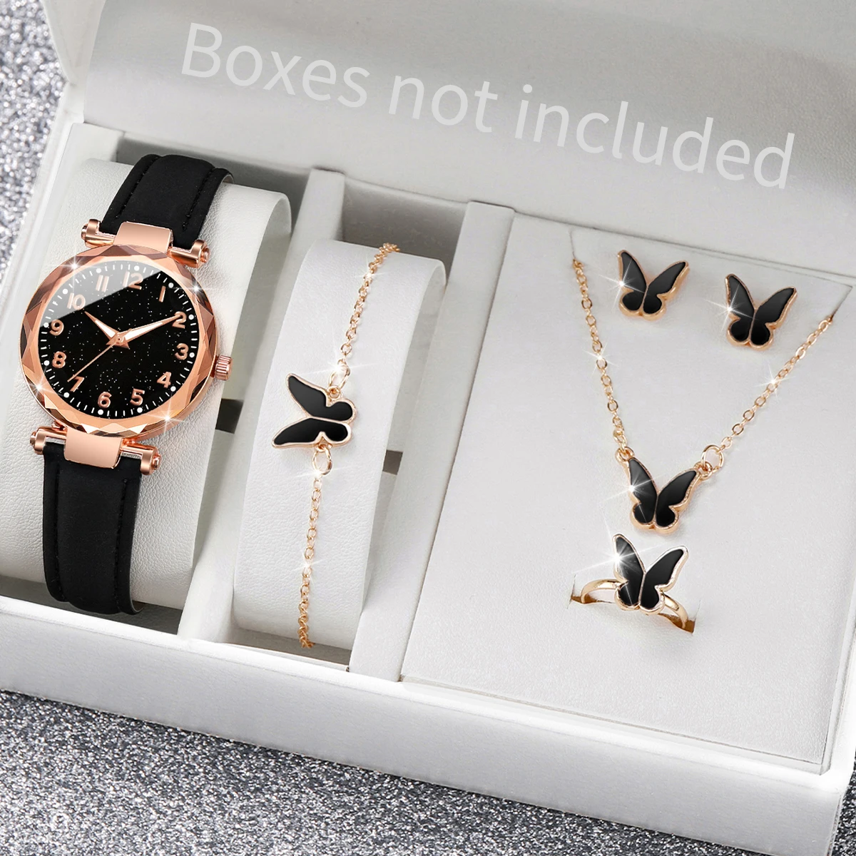 5/6 個のファッション女性用腕時計カジュアルレザーバンドク - Jewelry Watch Making のレビューと価格