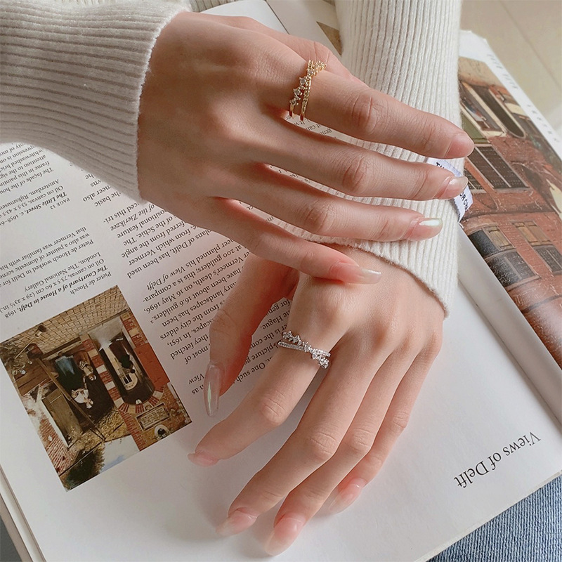 ファッション 925 スターリングシルバージルコン重複オープ - Statement Cocktail Ring のレビューと価格