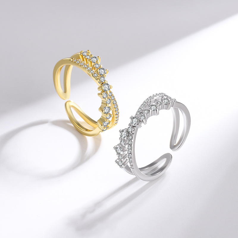 ファッション 925 スターリングシルバージルコン重複オープ - Statement Cocktail Ring のレビューと価格