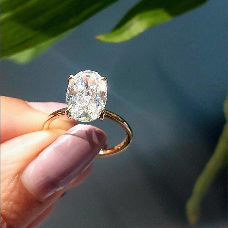 オーバルカット 925 スターリングシルバー 1-3 カラッ - Statement Cocktail Ring のレビューと価格