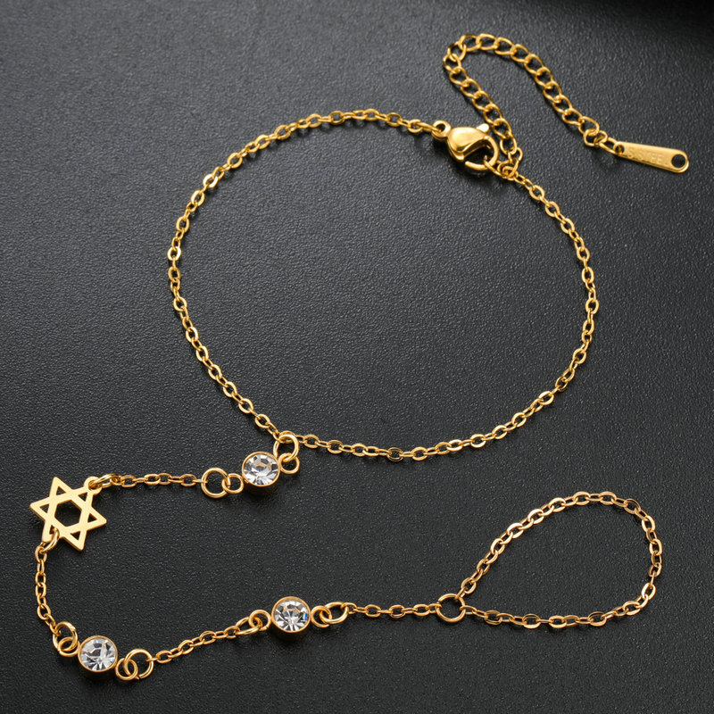 ユダヤ教のダビデの星、ヘブライ文字チャイ、指輪型ブレスレット - Jewelry & Watches Store のレビューと価格