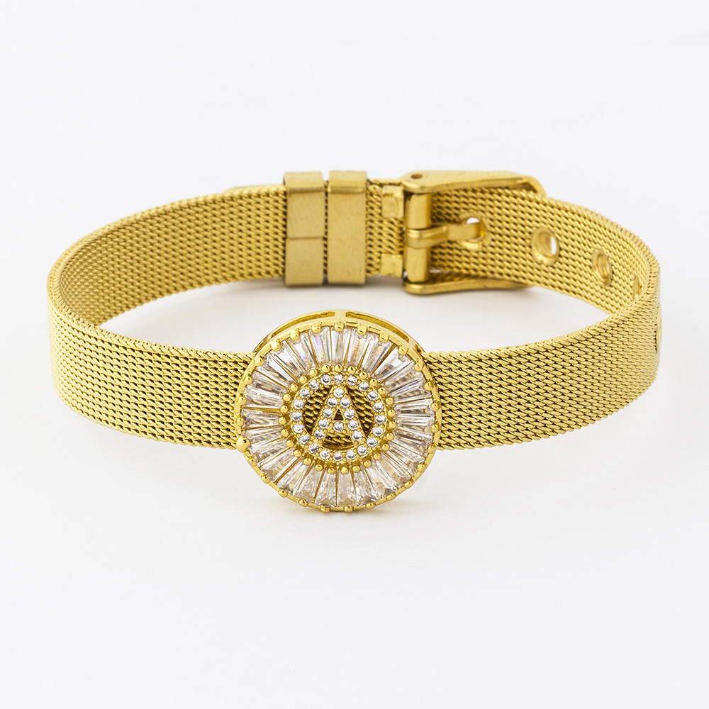 26文字のクラシックなステンレススチールブレスレット,マイク - Best Jewelry Watches Women のレビューと価格