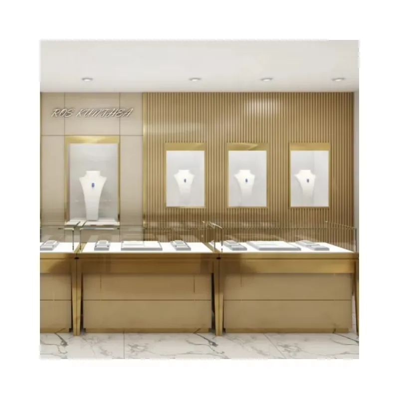 白いバッグ型スモークガラス製LED棚付きジュエリーショーケー - Used Jewelry Watches のレビューと価格