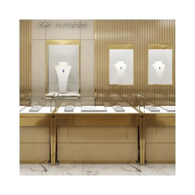白いバッグ型スモークガラス製LED棚付きジュエリーショーケー - Used Jewelry Watches のレビューと価格