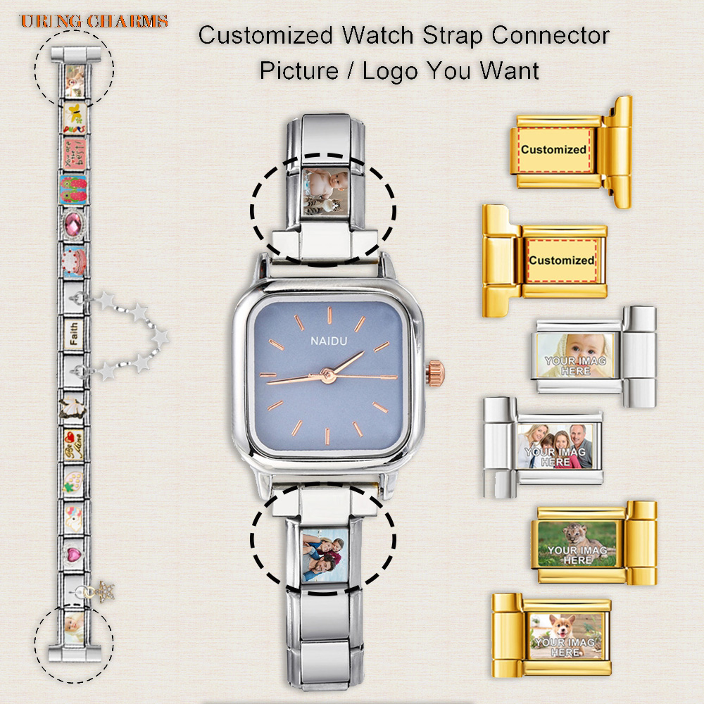 1ペアの写真ロゴ入りカスタムウォッチストラップコネクター、9 - Jewelry Watch Making のレビューと価格