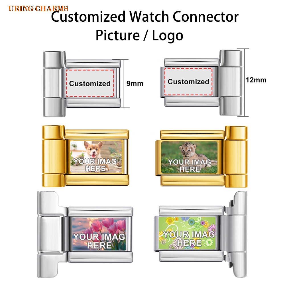 1ペアの写真ロゴ入りカスタムウォッチストラップコネクター、9 - Jewelry Watch Making のレビューと価格