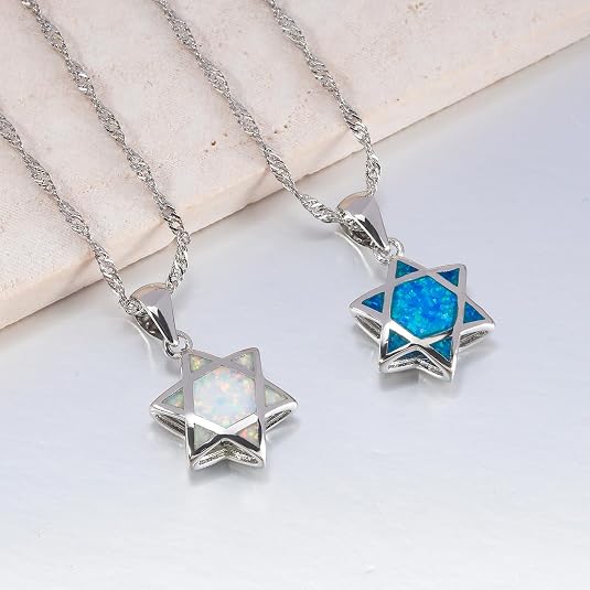 ダビデの星オパールペンダントネックレス リバーシブル ユダヤ - Jewelry & Watches Store のレビューと価格