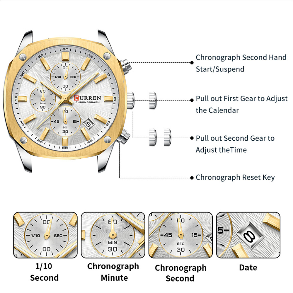 CURREN モダンメンズ 42mm スポーツウォッチ -  - Jewellery Watch のレビューと価格