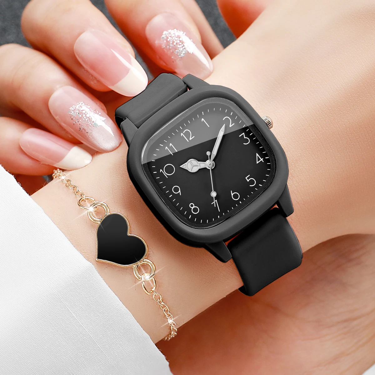 5個入り、ファッション性の高いスクエア型レディース腕時計、ハ - Jewelry Watch Making のレビューと価格